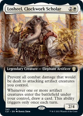 Losheel, Clockwork Scholar (Extended Art) [C21 - 345]