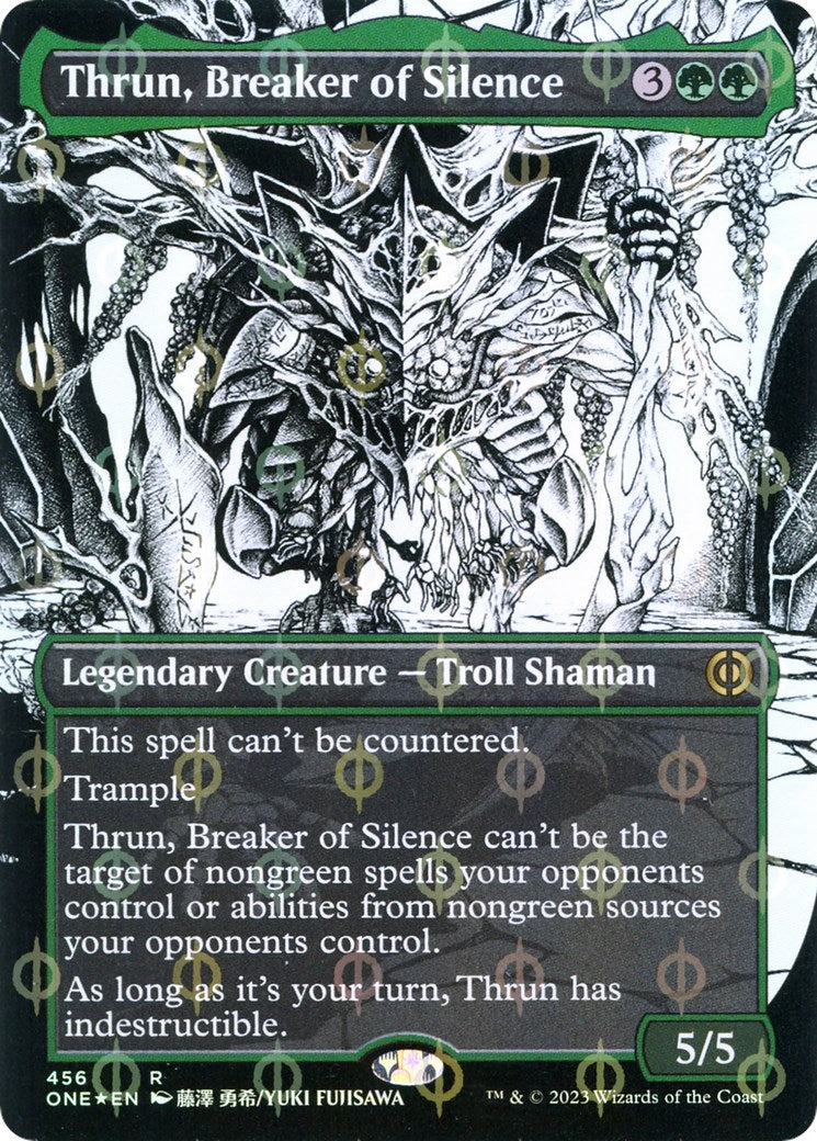 Thrun, Breaker of Silence (Borderless) (Step-and-Compleat Foil) [ONE - 456]
