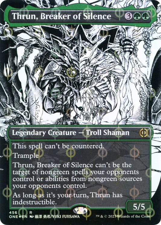 Thrun, Breaker of Silence (Borderless) (Step-and-Compleat Foil) [ONE - 456]