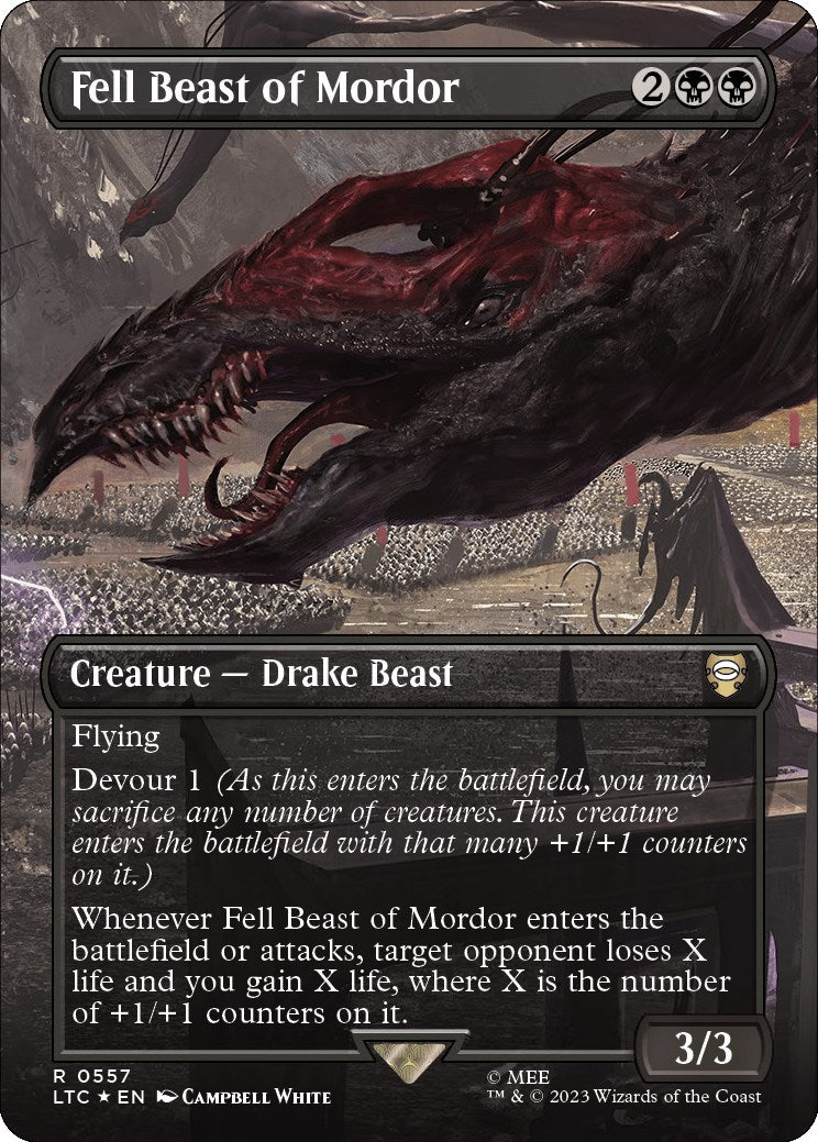Fell Beast of Mordor (Borderless) (Surge Foil) [LTC - 557]