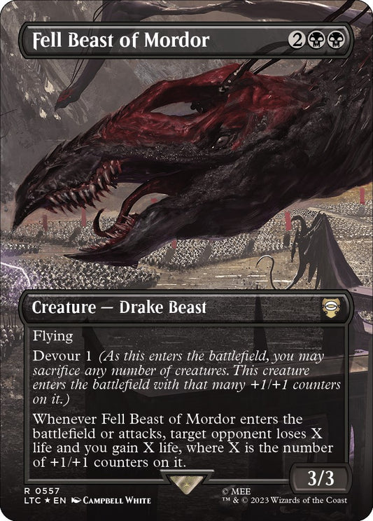 Fell Beast of Mordor (Borderless) (Surge Foil) [LTC - 557]