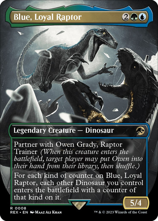 Blue, Loyal Raptor (Borderless) [REX - 8]