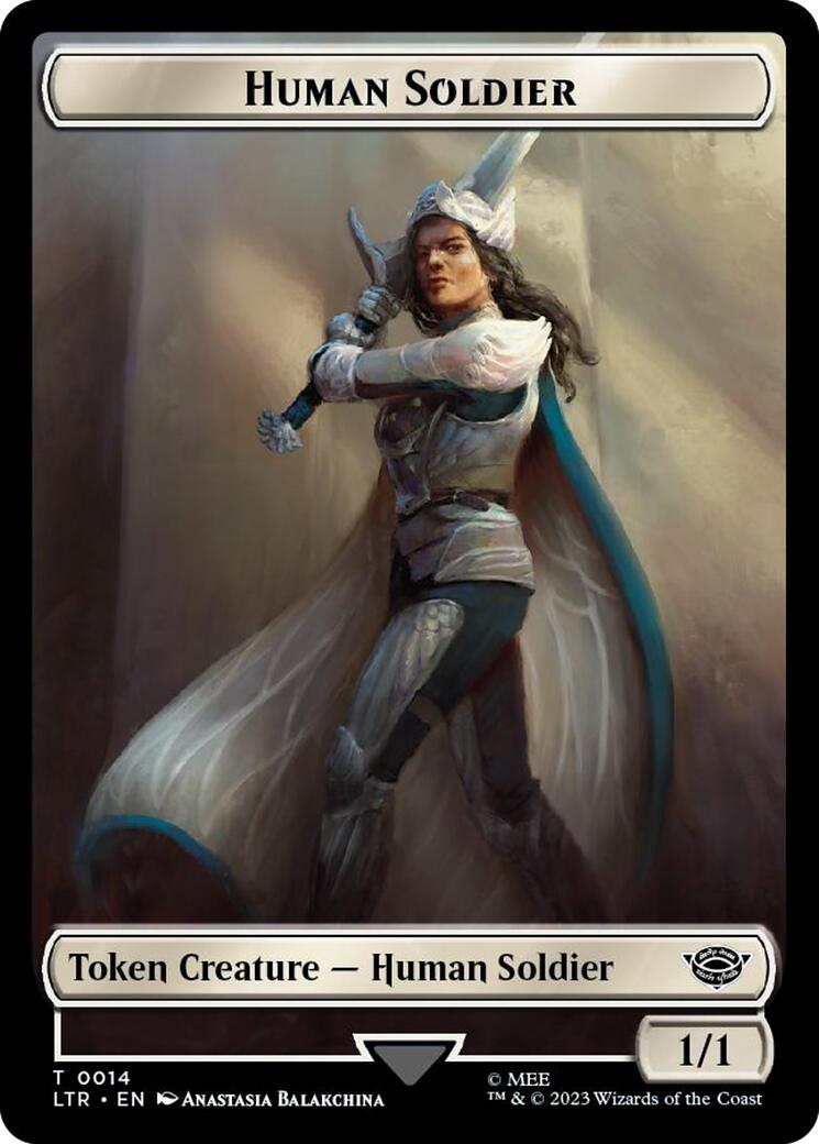 Human Soldier (0014) // Food (0022) Double-Sided Token (Surge Foil) [LTR - 14 // 22]