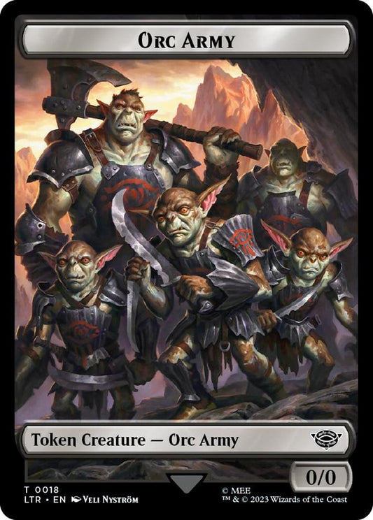 Orc Army (0018) // Food (0023) Double-Sided Token (Surge Foil) [LTR - 18 // 23]