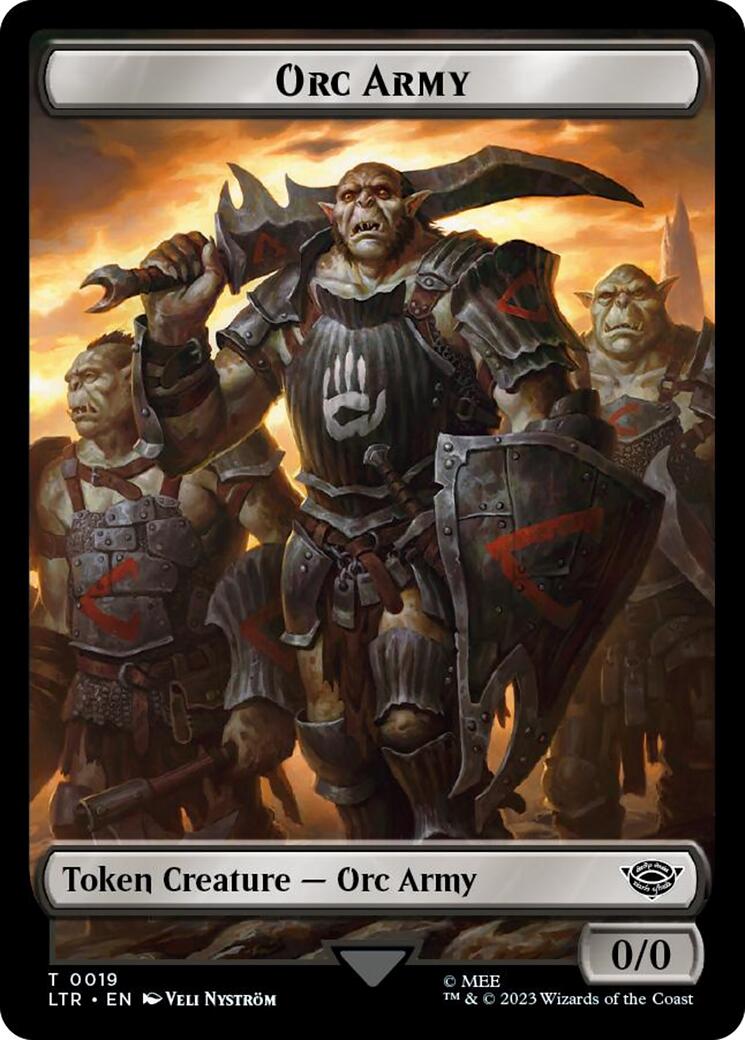 Orc Army (0019) // Food (0024) Double-Sided Token (Surge Foil) [LTR - 19 // 24]