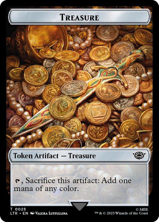 Treasure // Food (0024) Double-Sided Token (Surge Foil) [LTR - 25 // 24]