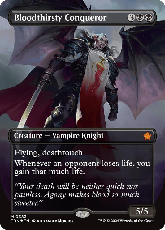 Bloodthirsty Conqueror (Borderless) (Mana Foil) [FDN - 383]