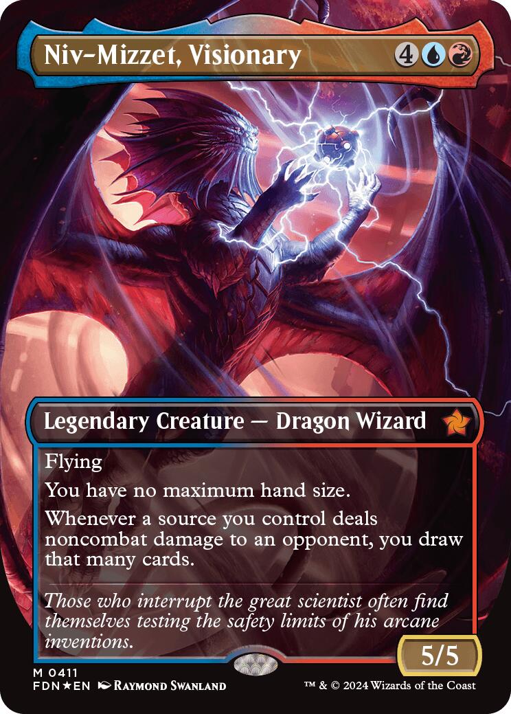 Niv-Mizzet, Visionary (Borderless) (Mana Foil) [FDN - 411]