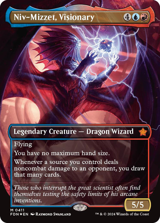 Niv-Mizzet, Visionary (Borderless) (Mana Foil) [FDN - 411]