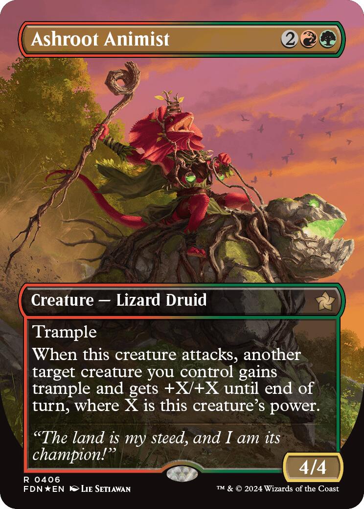 Ashroot Animist (Borderless) (Mana Foil) [FDN - 406]