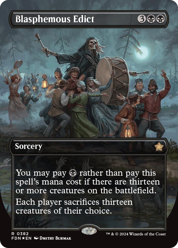 Blasphemous Edict (Borderless) (Mana Foil) [FDN - 382]