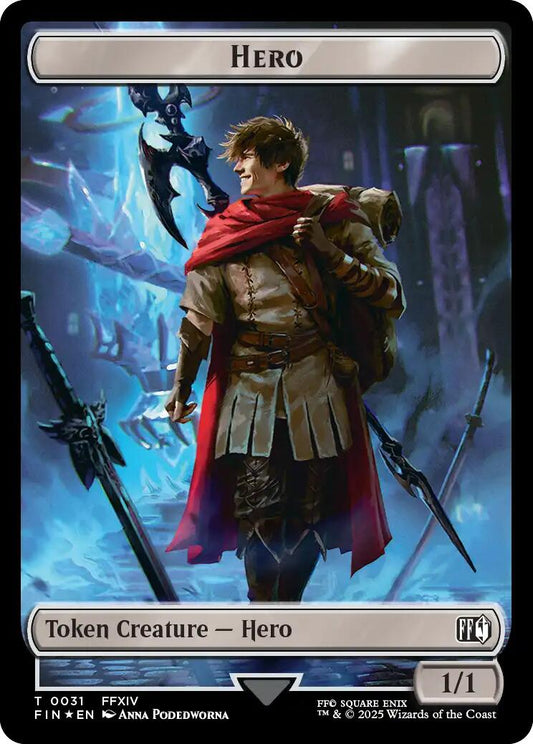 Hero (0031) // Wizard (0035) Double-Sided Token (Surge Foil) [FIN - 31 // 35]